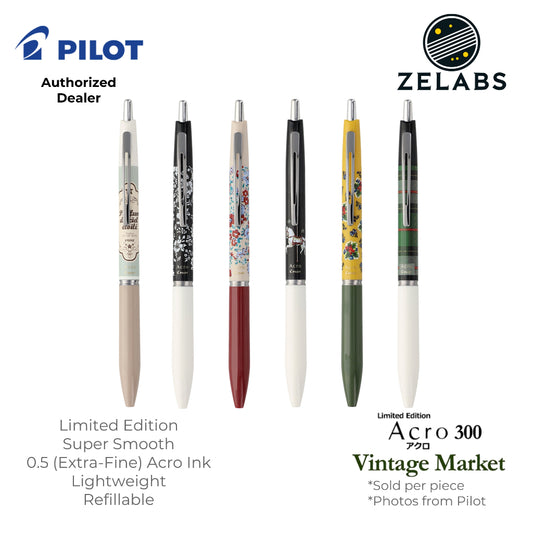 Pilot Acro 300 Limited Edition Vintage Market Extra Fine Ballpoint Pen - BACEFVM25 - 0.5mm