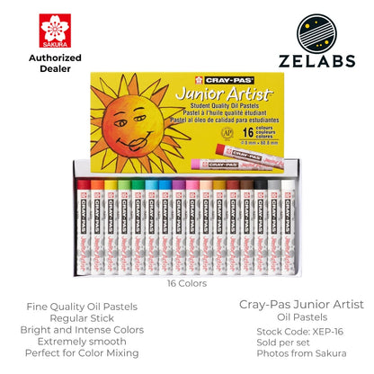 Sakura Cray-Pas Junior Artist Oil Pastel Set - Fine Quality - (12 / 16 / 25 colors)