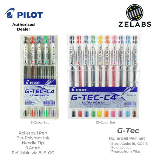 Pilot G-Tec-C4 Roller ball Pen Sets (5-Colors | 10 Colors) - BL-GC4-S - 0.4mm