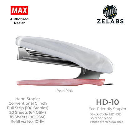 MAX HD-10D Limited Edition Eco-Friendly Stapler - Hand Stapler (Refill by No.10 Staples)