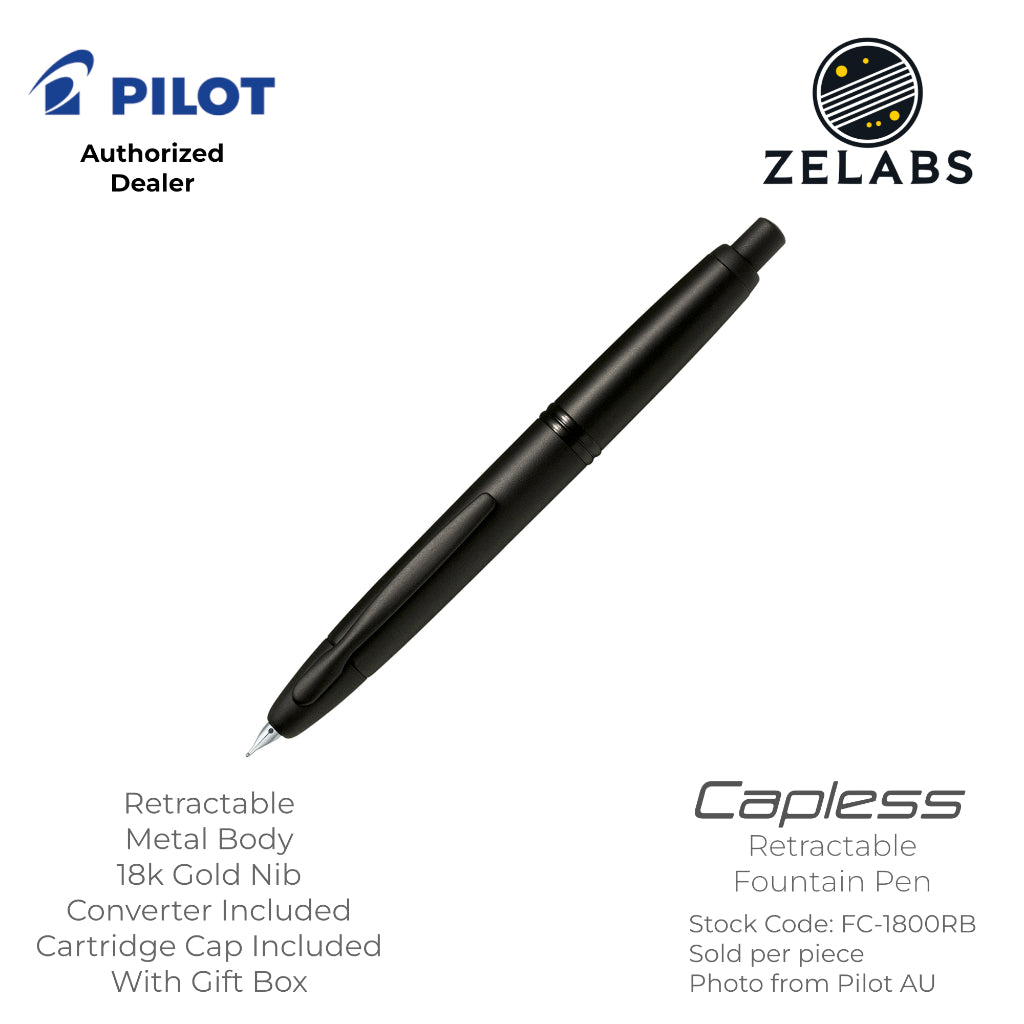Pilot Capless / Vanishing Point Fountain Pen - Standard - 18k - FC-1800RB | FC-1500RR