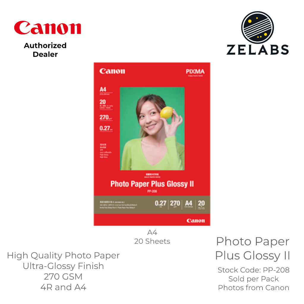 Canon PP-208 Photo Paper Plus Glossy II - 4R | A4  - 270 GSM