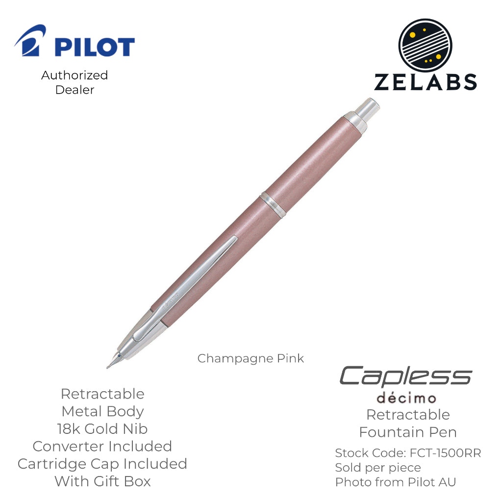 Pilot Capless Decimo / Vanishing Point Decimo Fountain Pen - 18k - FCT-1500RR - Fine | Medium