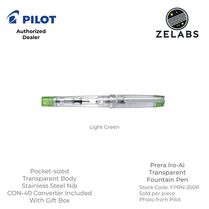 Pilot Prera Iro-Ai Transparent Fountain Pen - Demonstrator - FPRN-350R - Fine | Medium