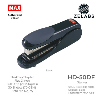 MAX HD-50DF Stapler - Flat Clinch Full Strip Desktop Stapler (Refill by No.35 Staples)