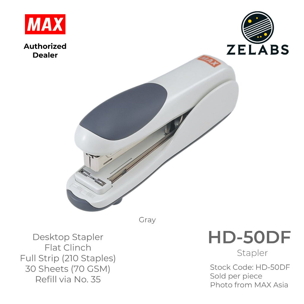 MAX HD-50DF Stapler - Flat Clinch Full Strip Desktop Stapler (Refill by No.35 Staples)