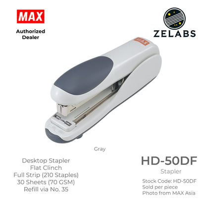 MAX HD-50DF Stapler - Flat Clinch Full Strip Desktop Stapler (Refill by No.35 Staples)