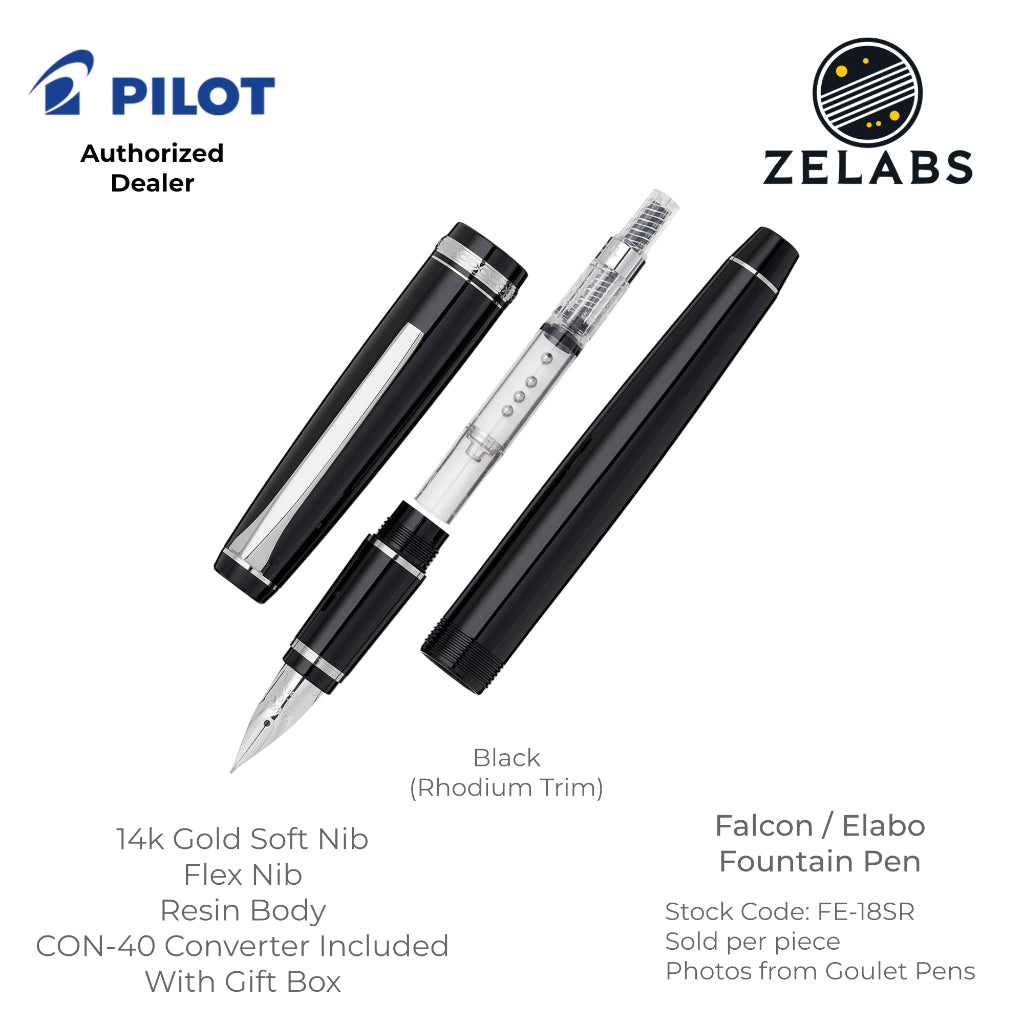 Pilot Falcon / Elabo Fountain Pen - Flex Nib - 14k -  FE-18SR - Soft Extra Fine | Soft Fine