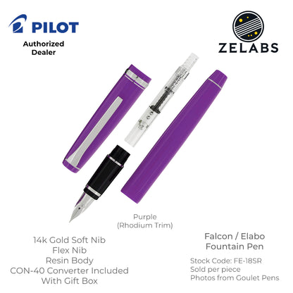 Pilot Falcon / Elabo Fountain Pen - Flex Nib - 14k -  FE-18SR - Soft Extra Fine | Soft Fine