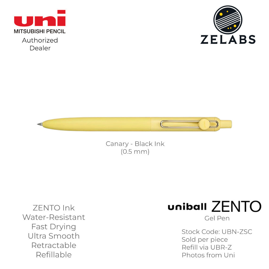 Uni Uni-Ball ZENTO Standard Retractable Gel Pen - UBN-ZSC - 0.38mm | 0.5mm