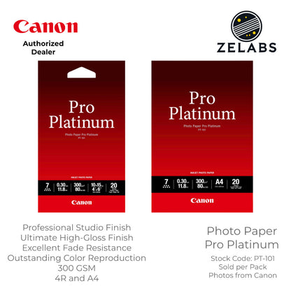 Canon PT-101 Photo Paper Pro Platinum - 4R | A4  - 300 GSM