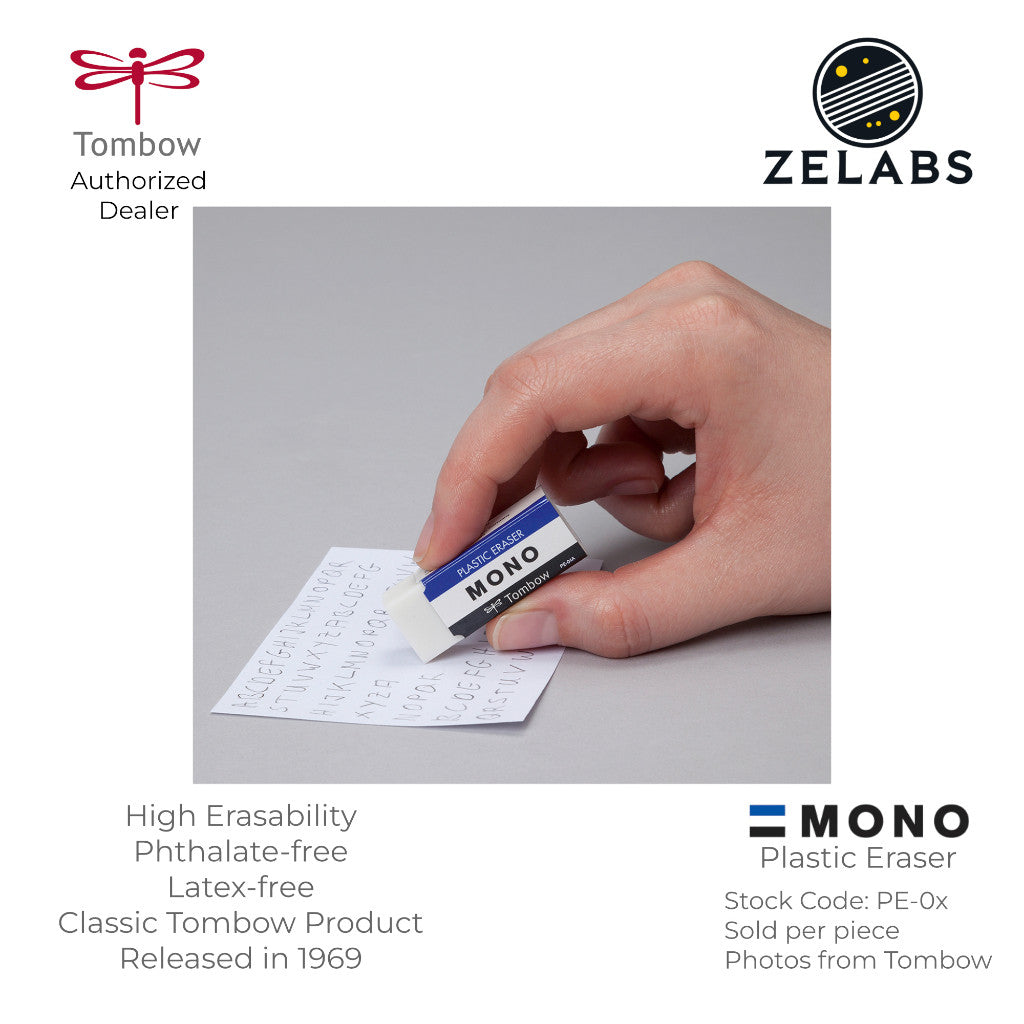 Tombow MONO Plastic Eraser (Phthalate-Free / Latex-Free) - White | Black - PE-01 | PE-04
