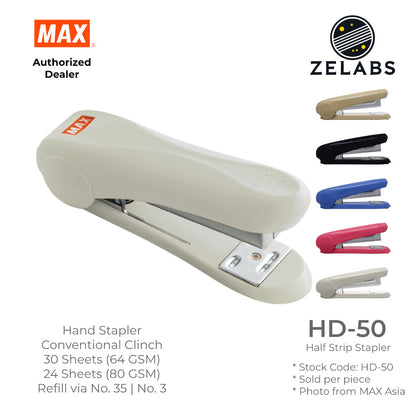 MAX HD-50 Half-Strip Stapler - Conventional Clinch (Refill by No.35 Staples)