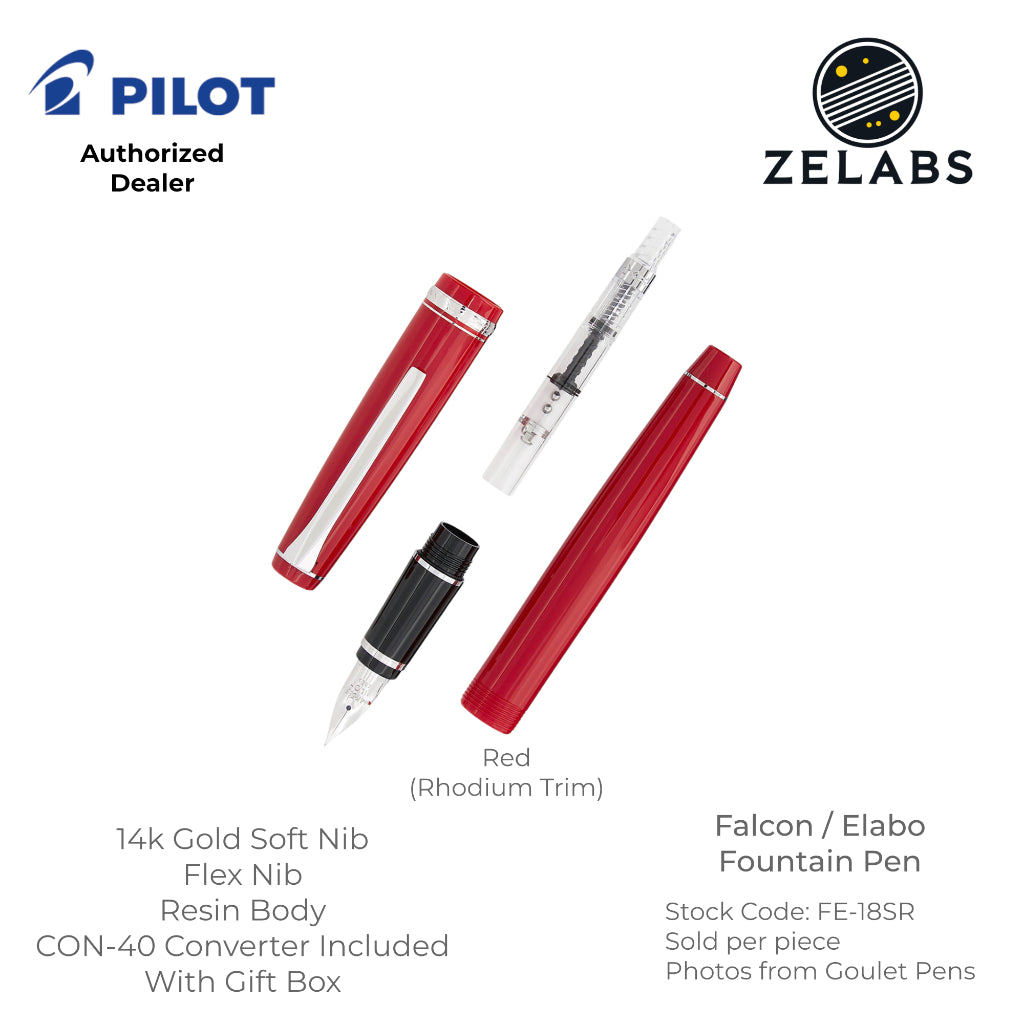 Pilot Falcon / Elabo Fountain Pen - Flex Nib - 14k -  FE-18SR - Soft Extra Fine | Soft Fine
