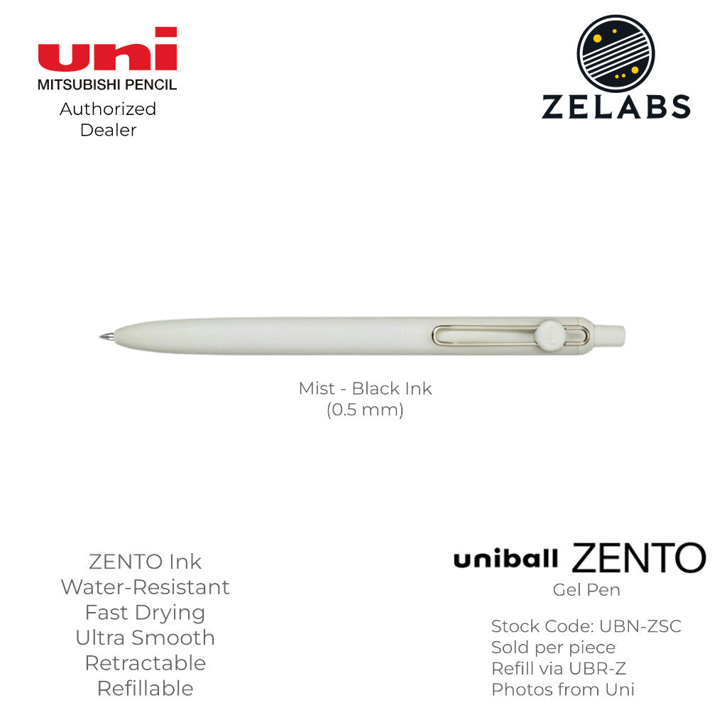 Uni Uni-Ball ZENTO Standard Retractable Gel Pen - UBN-ZSC - 0.38mm | 0.5mm