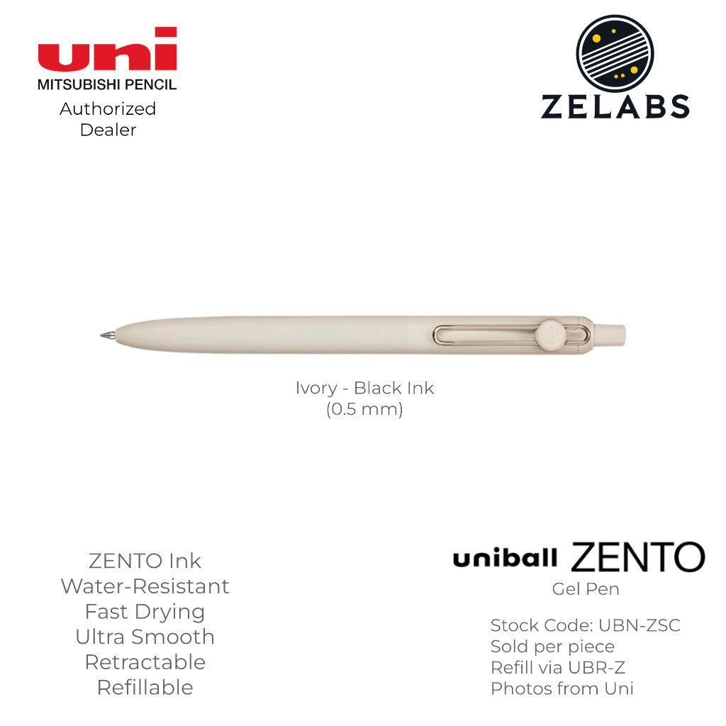 Uni Uni-Ball ZENTO Standard Retractable Gel Pen - UBN-ZSC - 0.38mm | 0.5mm