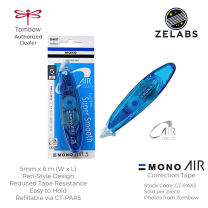 Tombow MONO AIR 5 Touch Refillable Pen Type Correction Tape - CT-PAX5 - 5mm x 6m