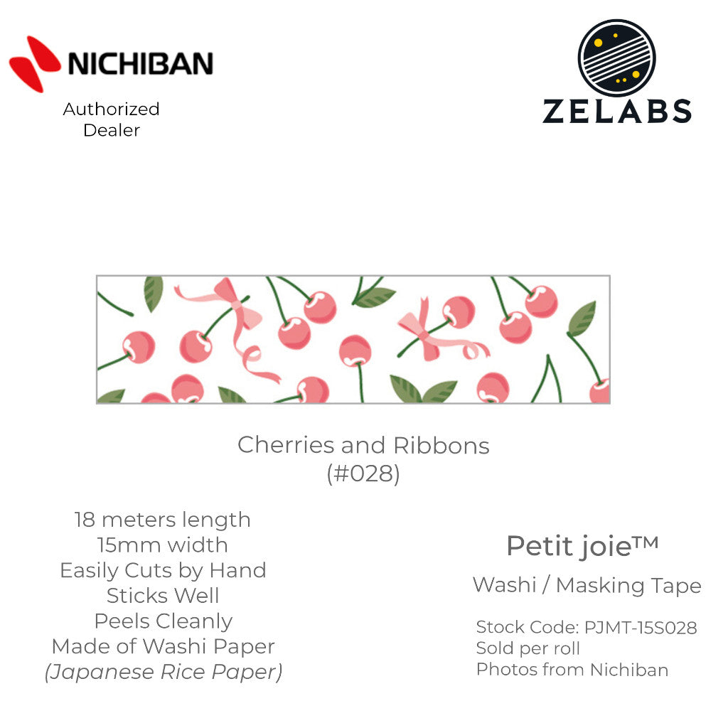 Nichiban Petit Joie Decorative Masking Tape / Washi Tape (15mm x 18 meters) - PJMT-15S