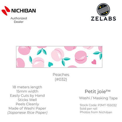 Nichiban Petit Joie Decorative Masking Tape / Washi Tape (15mm x 18 meters) - PJMT-15S