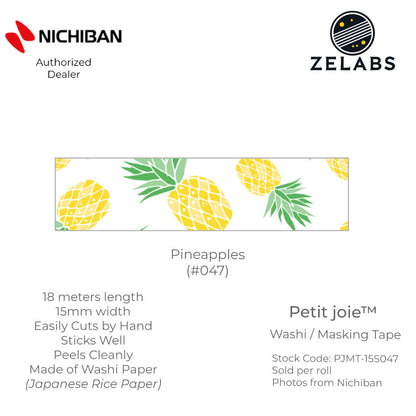 Nichiban Petit Joie Decorative Masking Tape / Washi Tape (15mm x 18 meters) - PJMT-15S