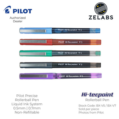 Pilot Hi-Tecpoint V / Precise Capped Rollerball Pen - BX-V5 | BX-V7 - 0.5mm | 0.7mm