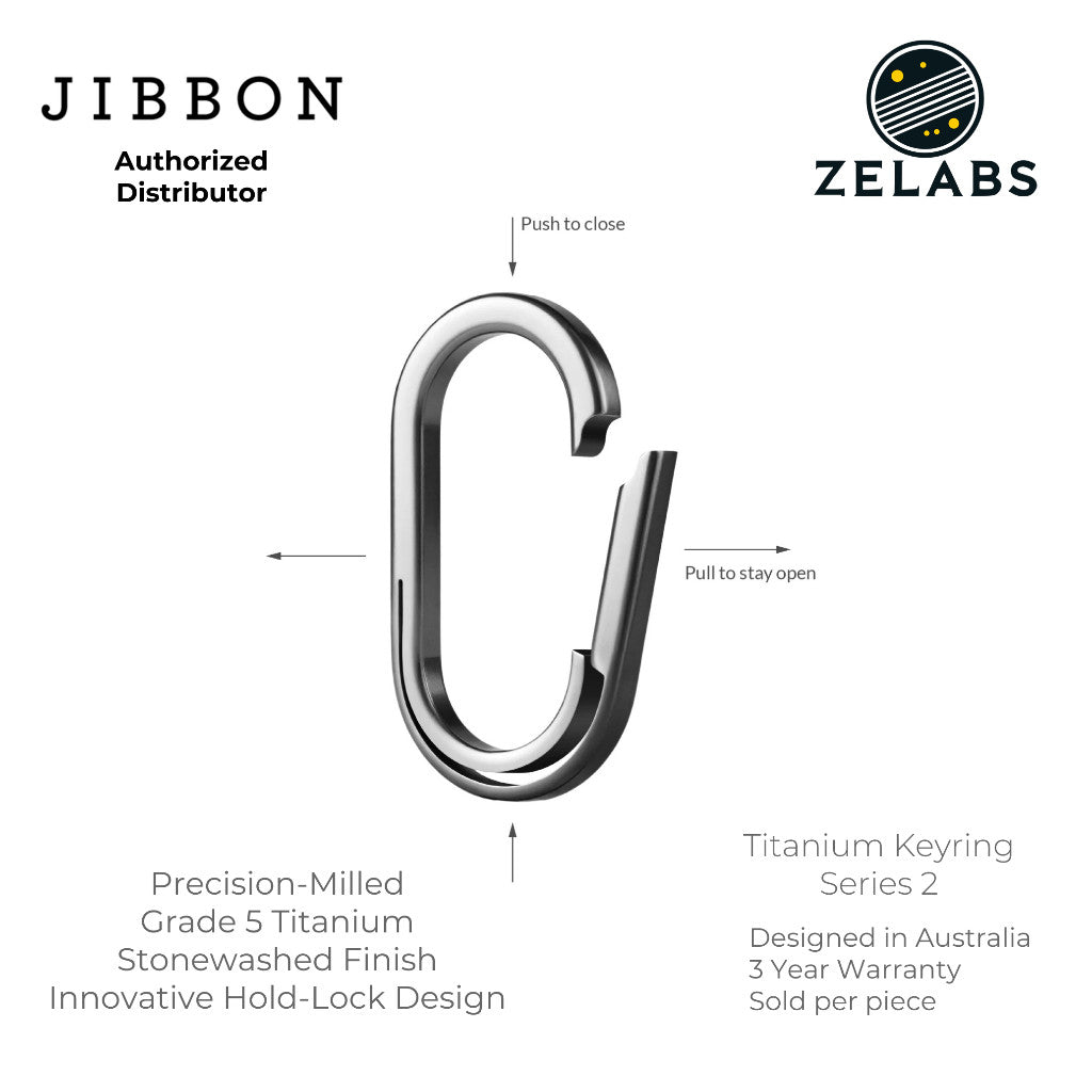 Jibbon Titanium Keyring Series 2 - Titanium | PVD Black