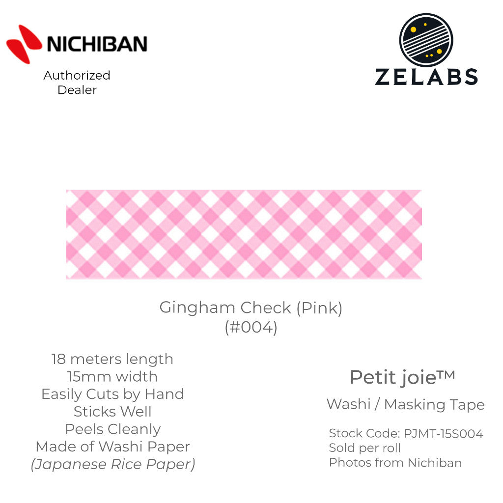 Nichiban Petit Joie Decorative Masking Tape / Washi Tape (15mm x 18 meters) - PJMT-15S