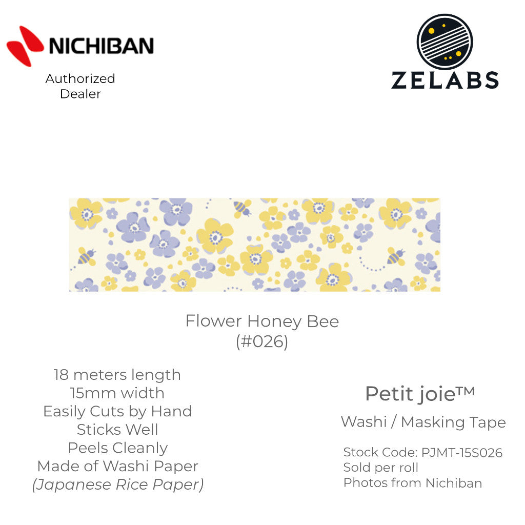 Nichiban Petit Joie Decorative Masking Tape / Washi Tape (15mm x 18 meters) - PJMT-15S