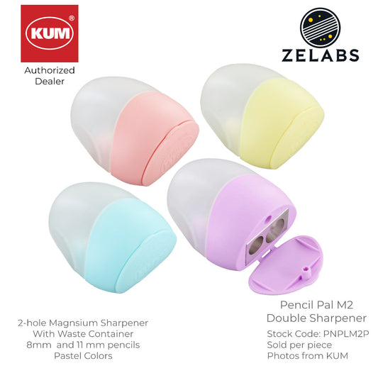 Kum Pencil Pal M2 Double Sharpener - Pastel Colors - PNPLM2P - 8mm | 11mm