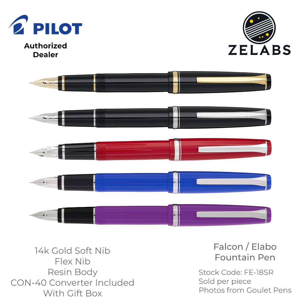 Pilot Falcon / Elabo Fountain Pen - Flex Nib - 14k -  FE-18SR - Soft Extra Fine | Soft Fine