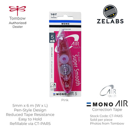 Tombow MONO AIR 5 Touch Refillable Pen Type Correction Tape - CT-PAX5 - 5mm x 6m