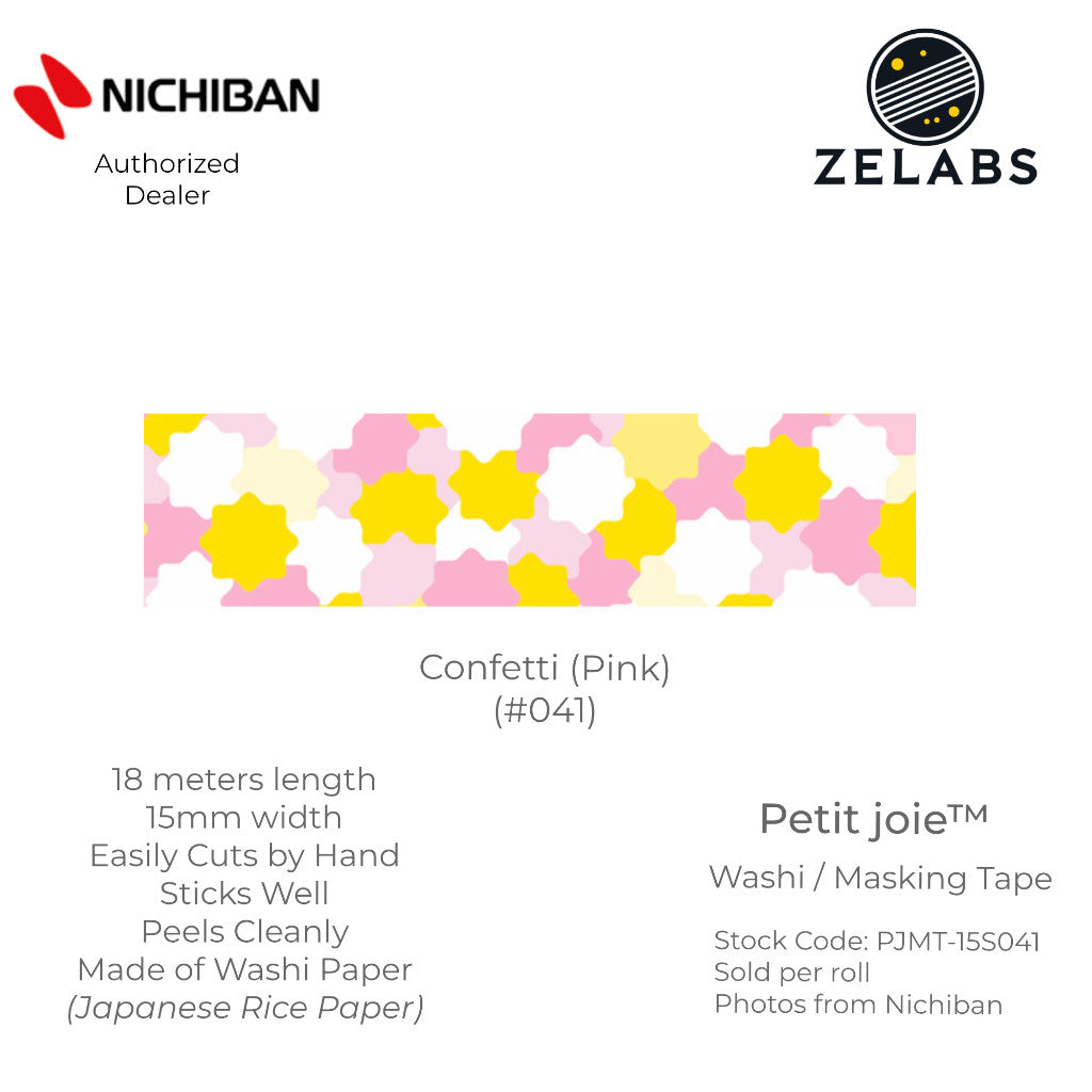 Nichiban Petit Joie Decorative Masking Tape / Washi Tape (15mm x 18 meters) - PJMT-15S
