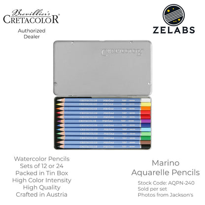 Cretacolor Marino Aquarelle / Watercolor Pencils (12 or 24-color Set) - AQPN-240