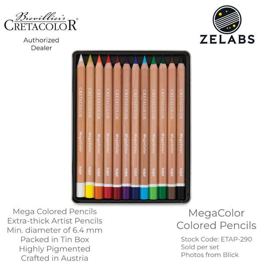 Cretacolor MegaColor Colored Pencils (12-color Set) -  ETAP-29012