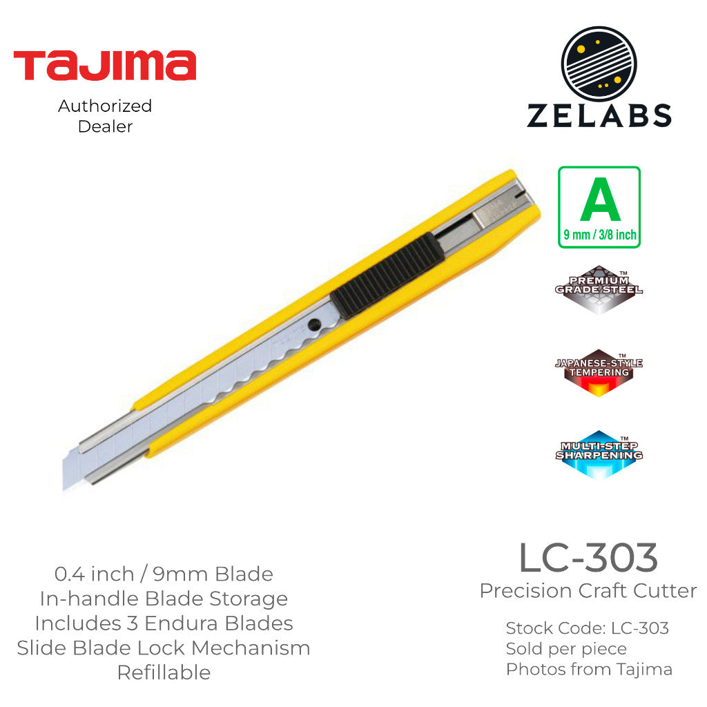 Tajima LC-303 Precision Craft Handy Endura Cutter - Auto-Lock - 3/8 inch | 9mm Blade