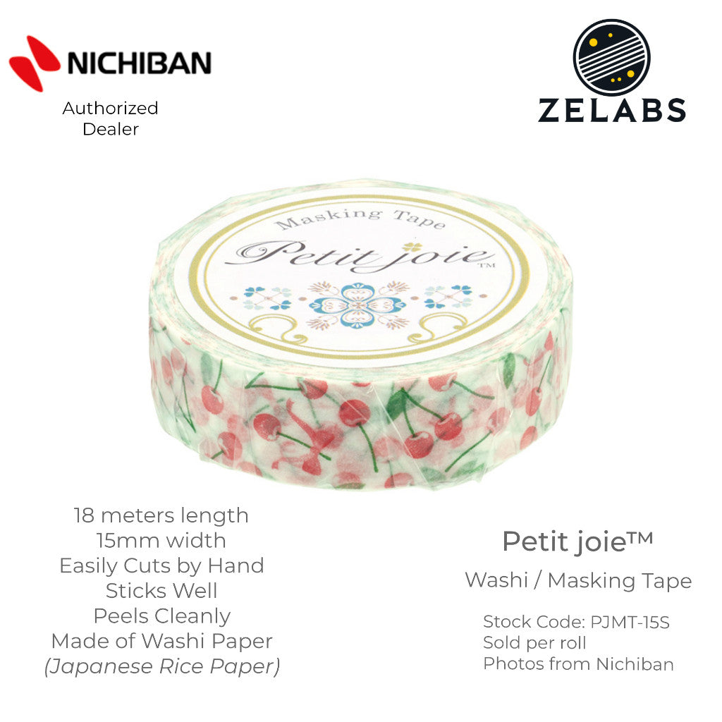 Nichiban Petit Joie Decorative Masking Tape / Washi Tape (15mm x 18 meters) - PJMT-15S