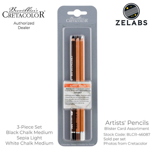 Cretacolor Artists' Pencils (3-Piece Set) - BLCR-46087 - Black | Sepia | White