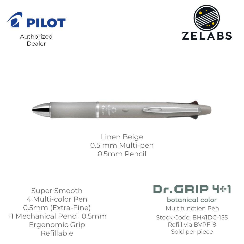 Pilot Dr. Grip 4+1 Multifunction Ballpoint Pen with Mechanical Pencil - BH41DG-155 - 0.5mm