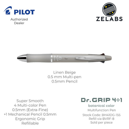Pilot Dr. Grip 4+1 Multifunction Ballpoint Pen with Mechanical Pencil - BH41DG-155 - 0.5mm