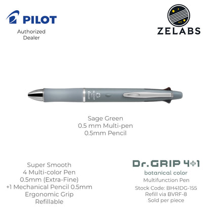 Pilot Dr. Grip 4+1 Multifunction Ballpoint Pen with Mechanical Pencil - BH41DG-155 - 0.5mm