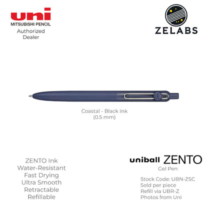 Uni Uni-Ball ZENTO Standard Retractable Gel Pen - UBN-ZSC - 0.38mm | 0.5mm