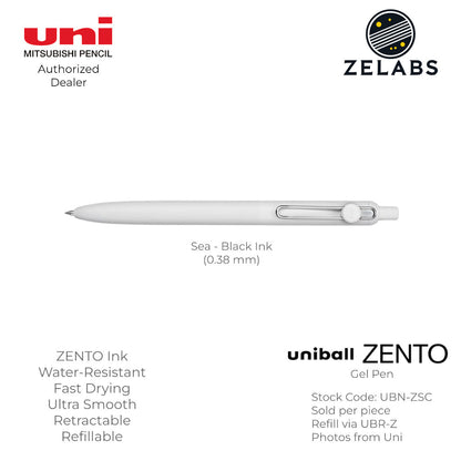 Uni Uni-Ball ZENTO Standard Retractable Gel Pen - UBN-ZSC - 0.38mm | 0.5mm