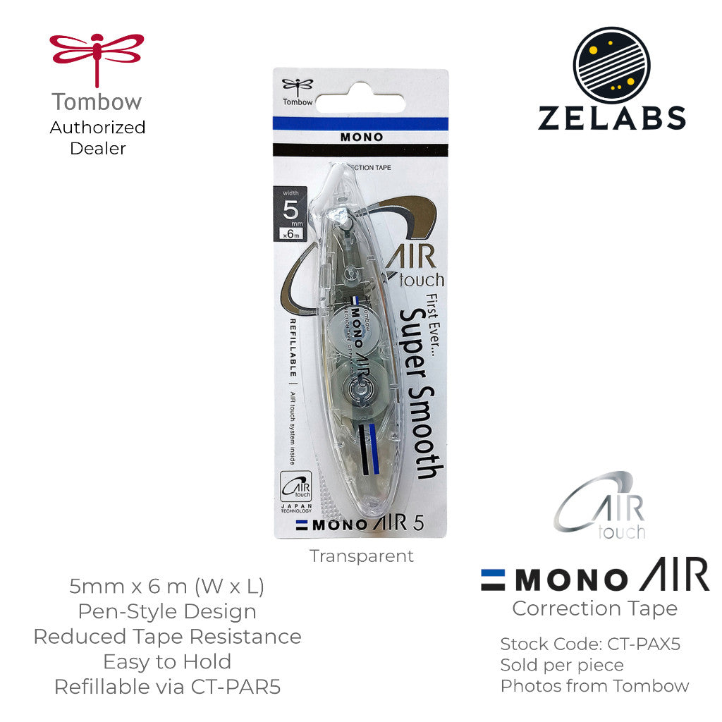 Tombow MONO AIR 5 Touch Refillable Pen Type Correction Tape - CT-PAX5 - 5mm x 6m