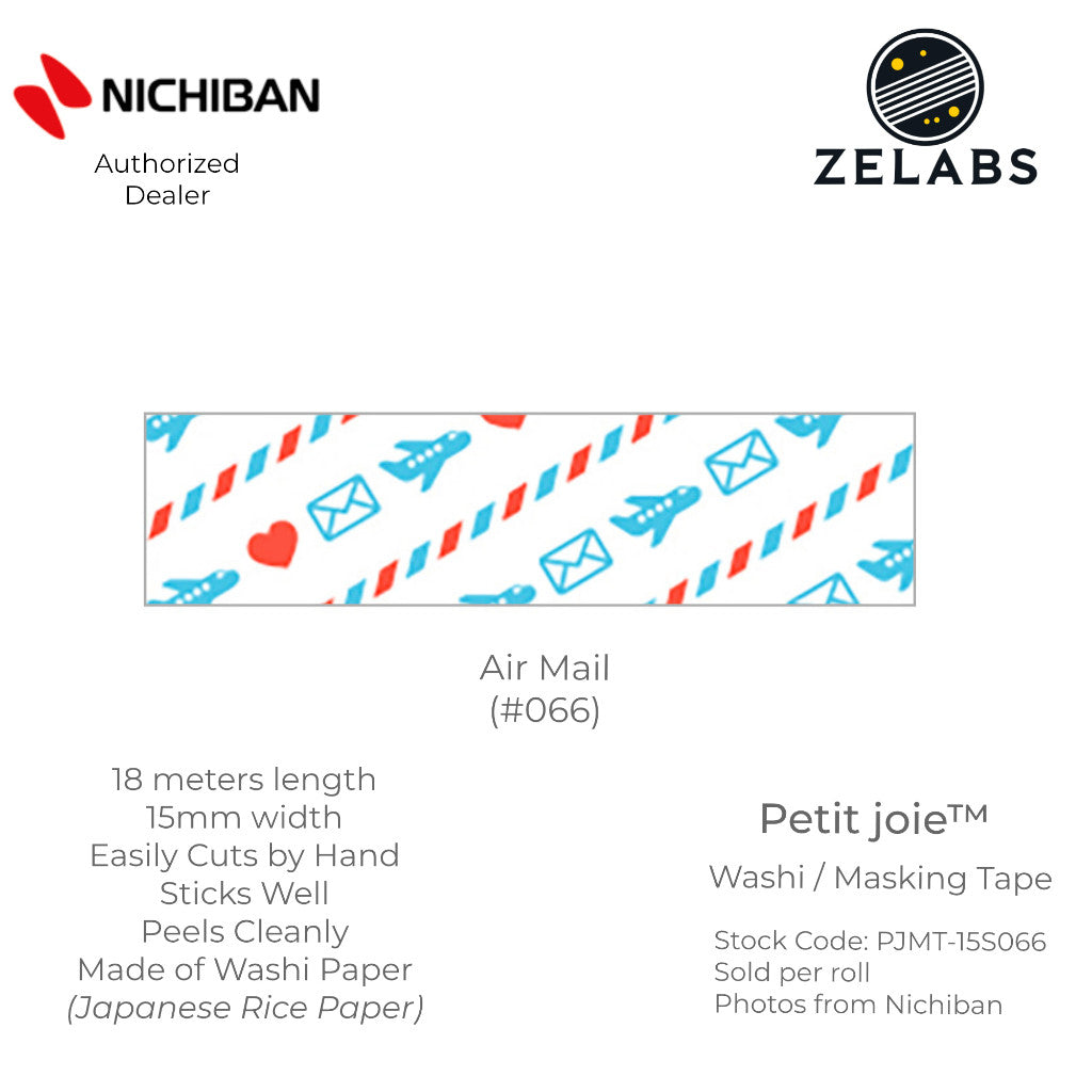 Nichiban Petit Joie Decorative Masking Tape / Washi Tape (15mm x 18 meters) - PJMT-15S