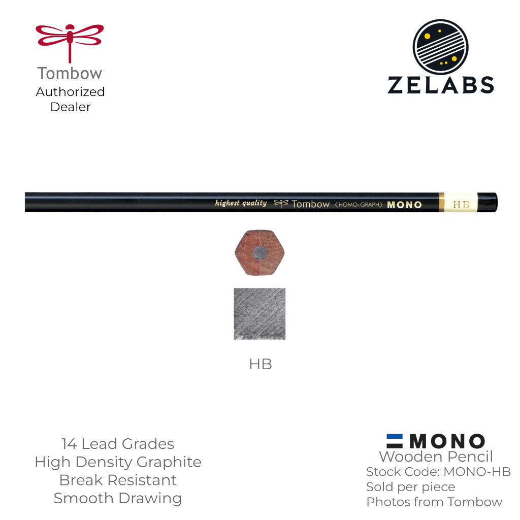 Tombow MONO Homo-Graph Drawing Wooden Pencil - 14 Lead Grades - MONO - 6H to 6B