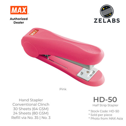 MAX HD-50 Half-Strip Stapler - Conventional Clinch (Refill by No.35 Staples)