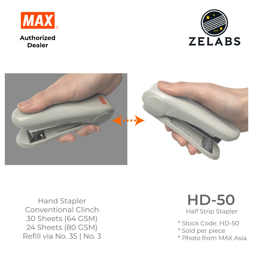 MAX HD-50 Half-Strip Stapler - Conventional Clinch (Refill by No.35 Staples)