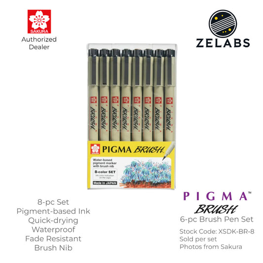Sakura Pigma Brush Pens - 8-Color Set - XSDK-BR-8A