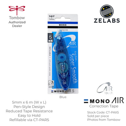 Tombow MONO AIR 5 Touch Refillable Pen Type Correction Tape - CT-PAX5 - 5mm x 6m