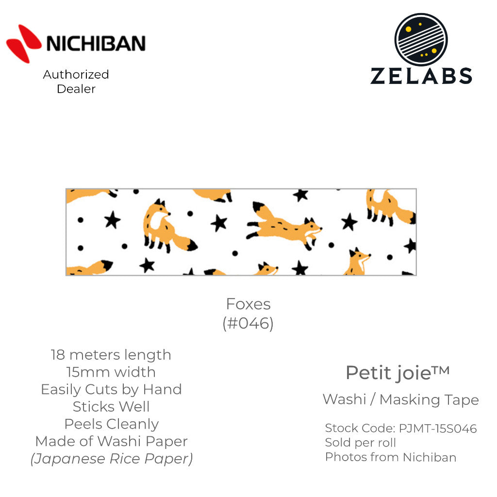 Nichiban Petit Joie Decorative Masking Tape / Washi Tape (15mm x 18 meters) - PJMT-15S